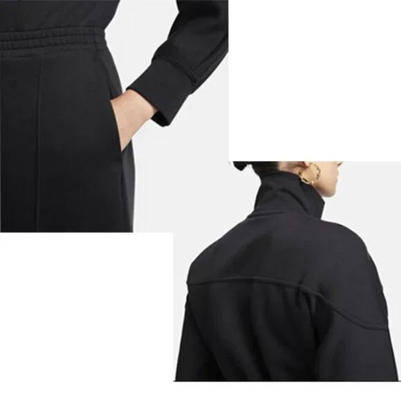 MSRP$ 185 Women's Small - NIKE Sportswear Tech Fleece Windrunner Jumpsuit-Black - Picture 2 of 13